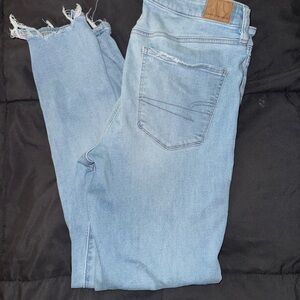 American Eagle Outfitters Blue Ankle Cropped Jeans